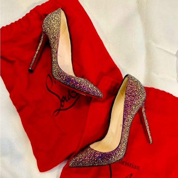 Christian Louboutin Pigalle Crystal Swarovski Volcano Strass Heels 37.5 120mm - Picture 5 of 14